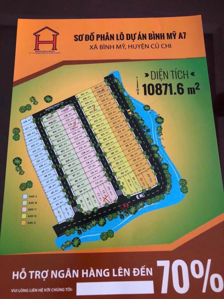 Đất thổ cư Bình Mỹ, Củ Chi 127m² giá 1.59 tỷ - Sổ hồng riêng, hỗ trợ ngân hàng!