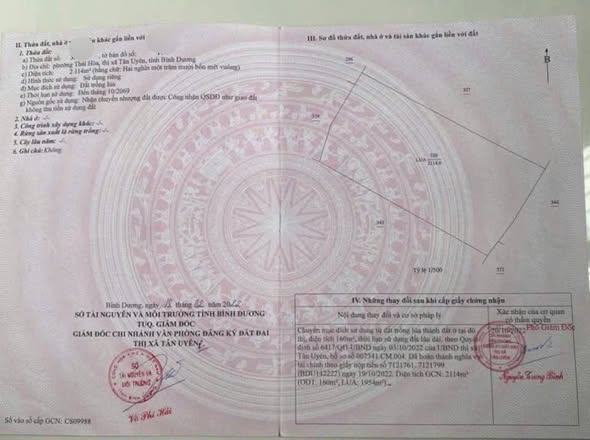 Đất thổ cư 2114m² Tân Đông Hiệp, Dĩ An - Giá chỉ 12 tỷ, cơ hội đầu tư tuyệt vời!