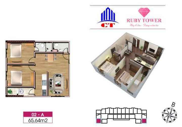 Căn góc chung cư Ruby View Thanh Hóa 72m² giá 2 tỷ - View đẹp, phong thủy tốt!