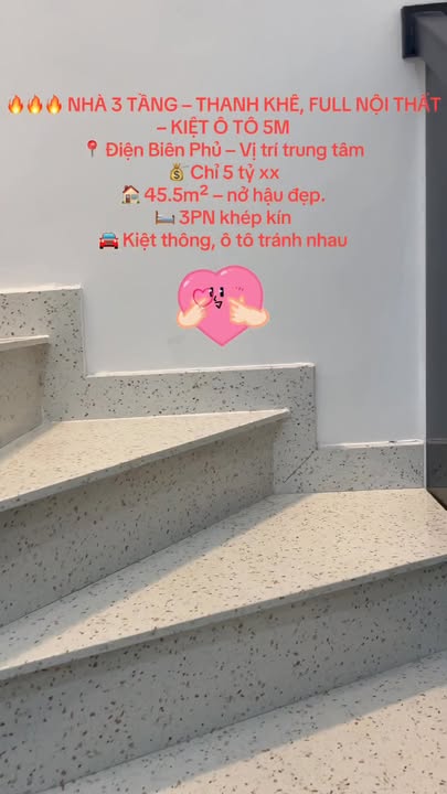 Nhà 3 tầng Thanh Khê, Đà Nẵng 45m² giá chỉ 5.05 tỷ - Full nội thất sang trọng!