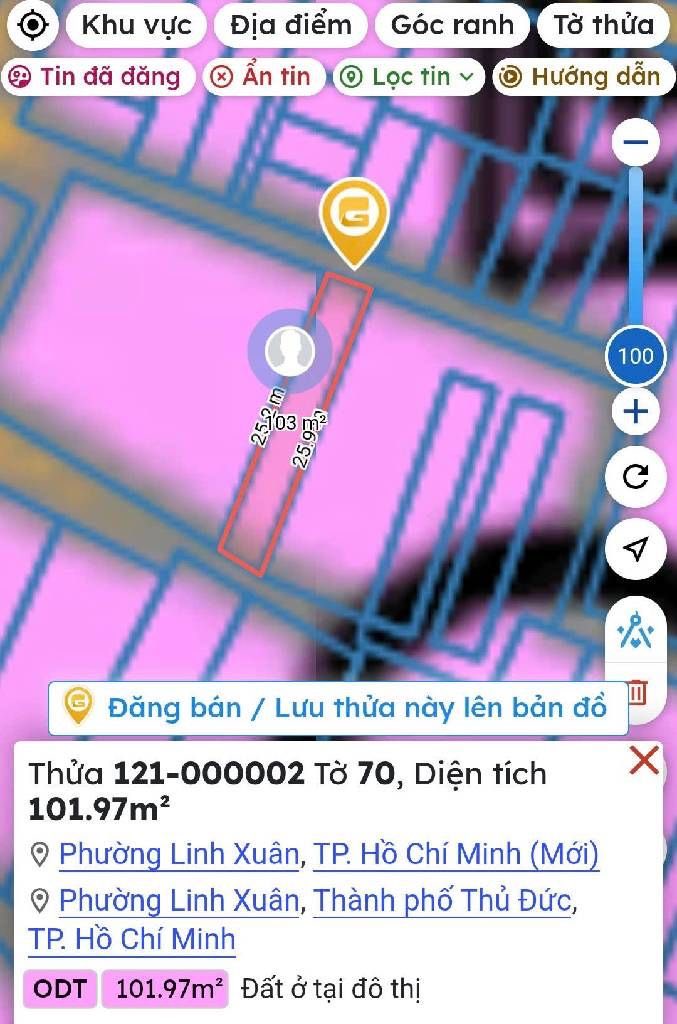 Đất Linh Xuân Thủ Đức 104m² giá 4.95 tỷ - Hẻm xe hơi vào tận nơi!