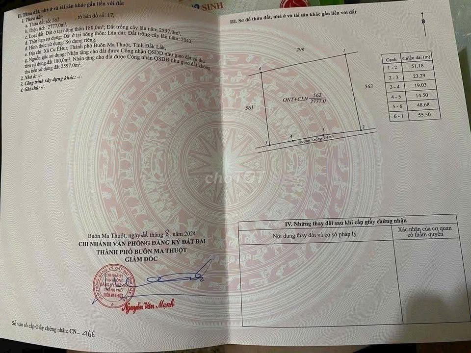 Đất thổ cư 2 sào 7 tại phường Buôn Ma Thuột - Giá chỉ 4 tỷ