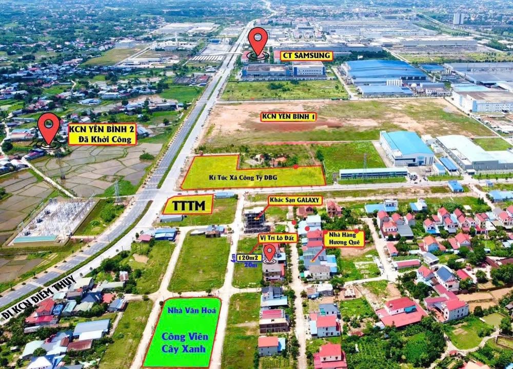 Đất nền Hồng Tiến, Phổ Yên, Thái Nguyên 120m² chỉ 1.98 tỷ - Đầu tư sinh lời ngay!