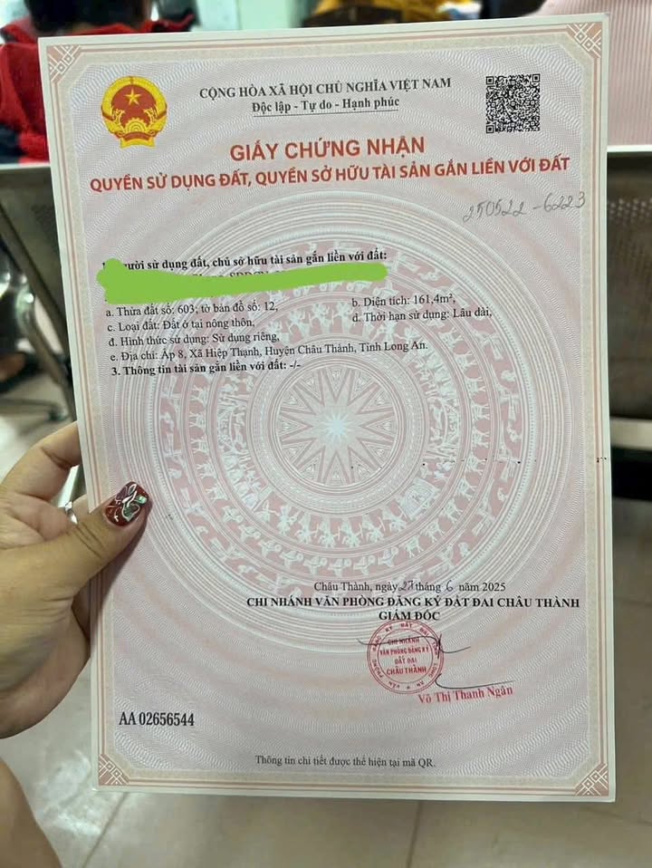 Đất nền Hiệp Thạnh, Châu Thành, Long An 160m² giá 290 triệu - Sổ hồng chính chủ, gần chợ Tầm Vu!