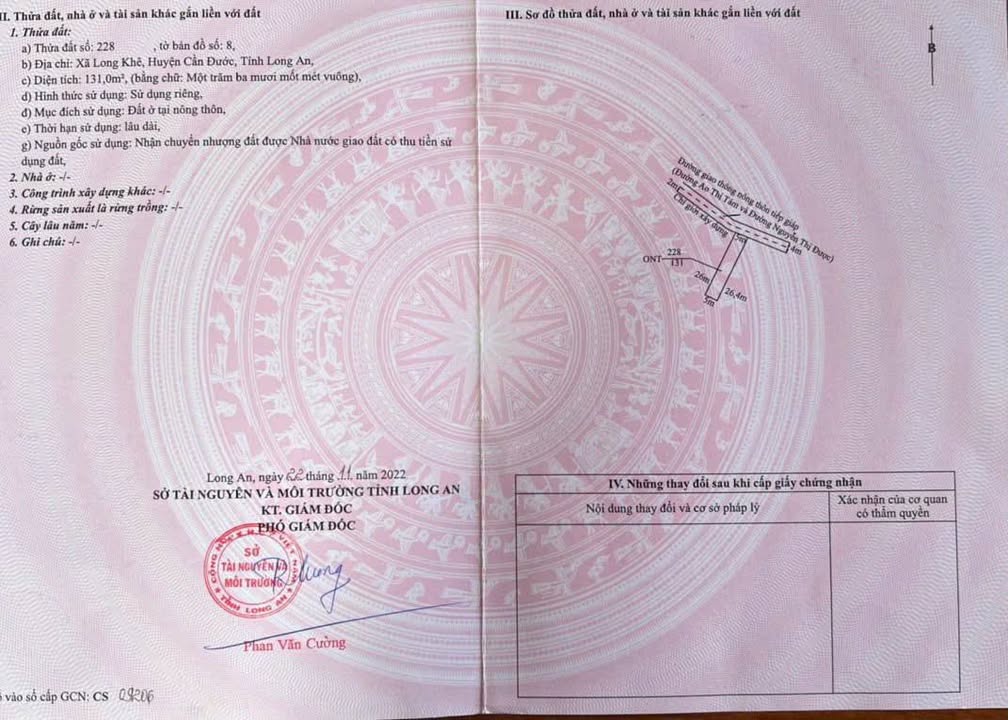 Đất Long Khê, Cần Đước, Long An 130m² giá 950 triệu - Cơ hội đầu tư sinh lời!