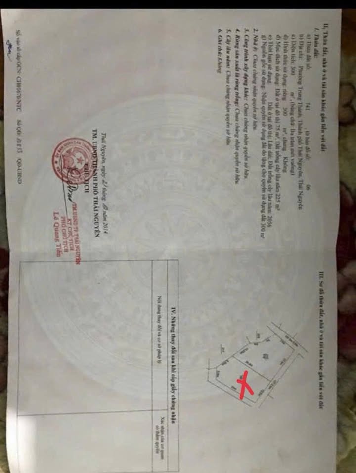 Đất nền phường Trung Thành Thái Nguyên 300m² giá 1.8 tỷ - Đất vuông vắn, vị trí đẹp!