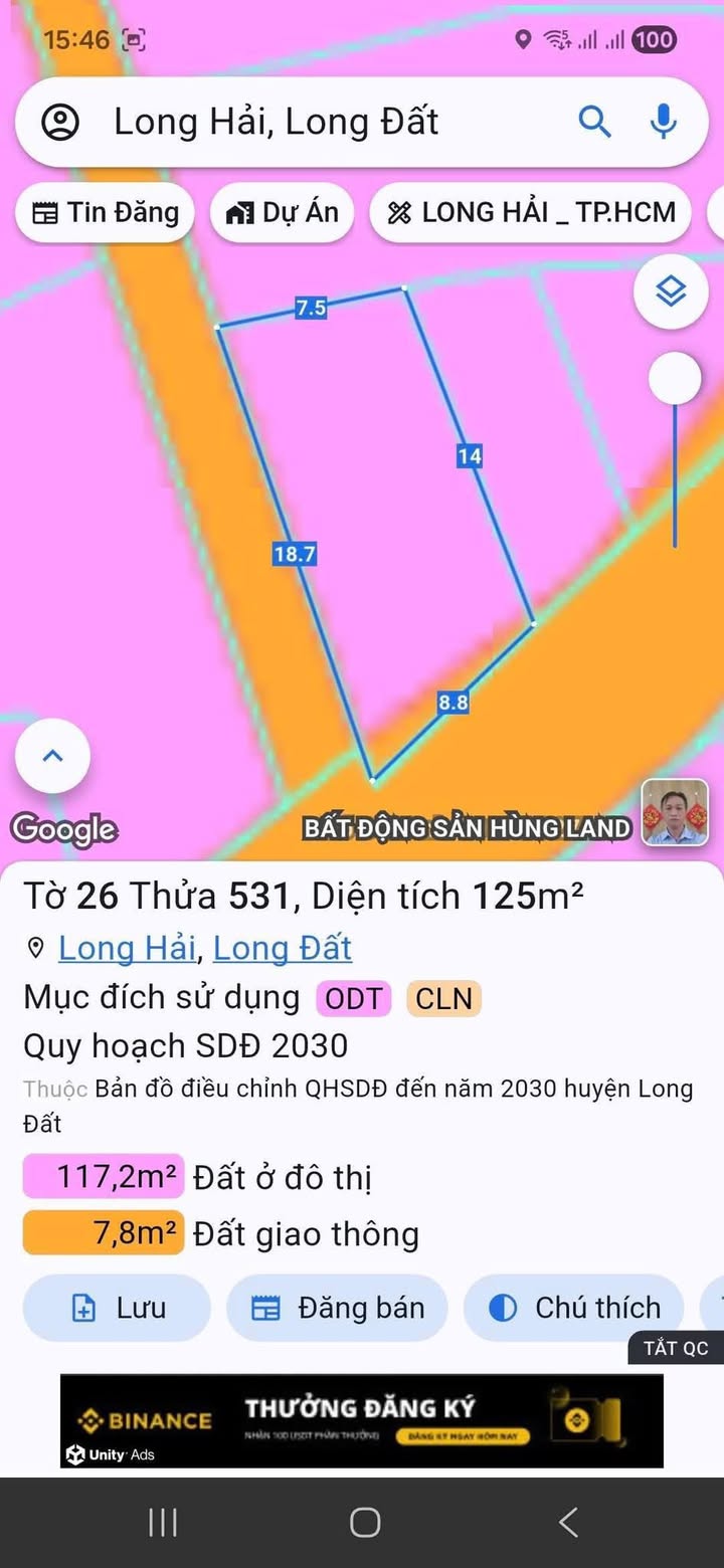 Đất nền Long Hải 141m² giá 1.75 tỷ - Lô góc 2 mặt tiền chỉ 1km ra biển!