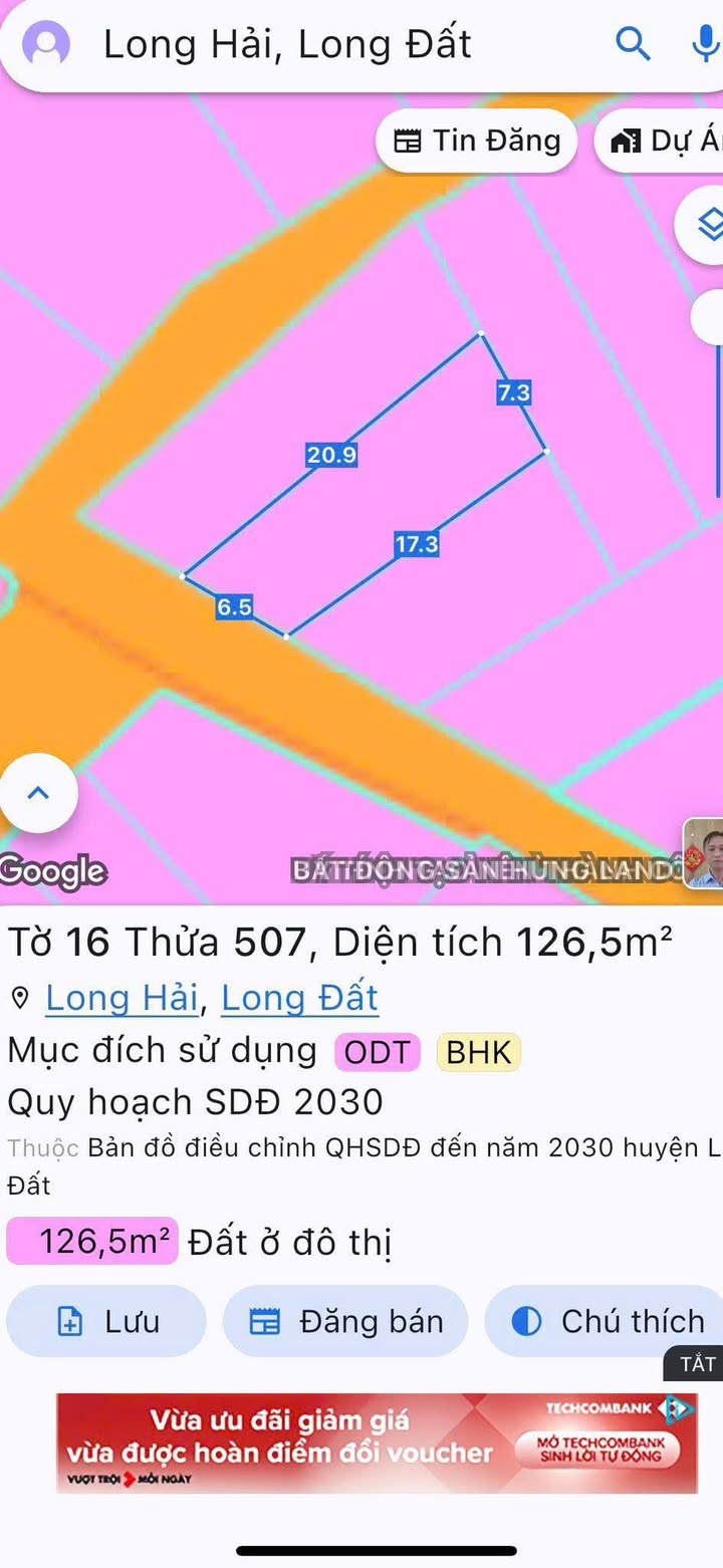 Đất nền Long Hải 126m² giá 2.2 tỷ - KDC dân trí cao, gần đường Nguyễn Tất Thành!