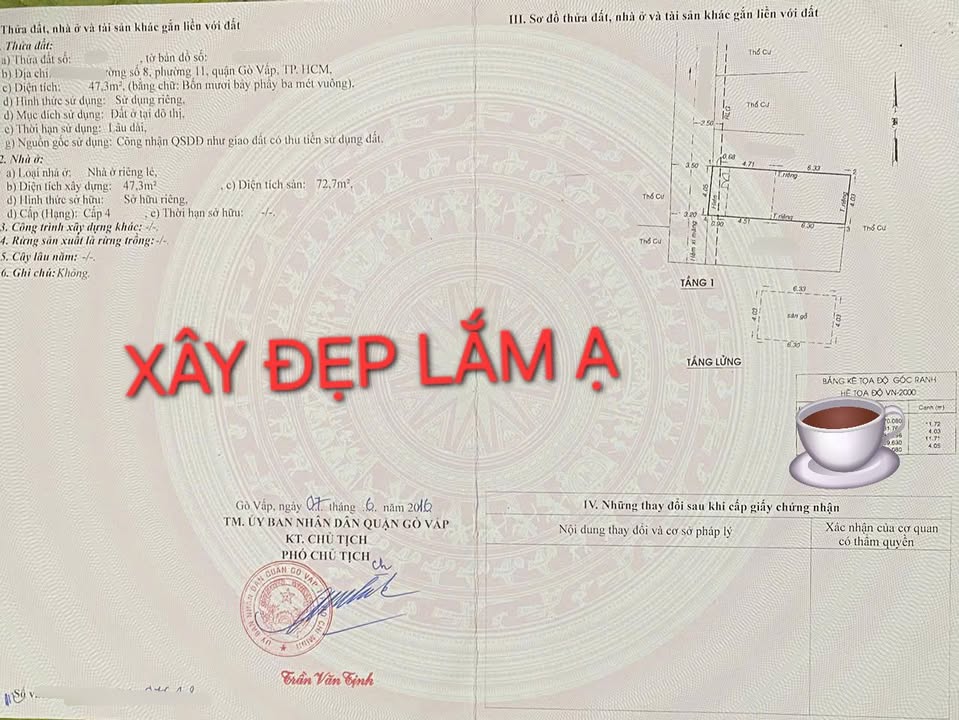 Nhà cấp 4 Gò Vấp 50m² giá 4.48 tỷ - Cơ hội vàng cho đầu tư!