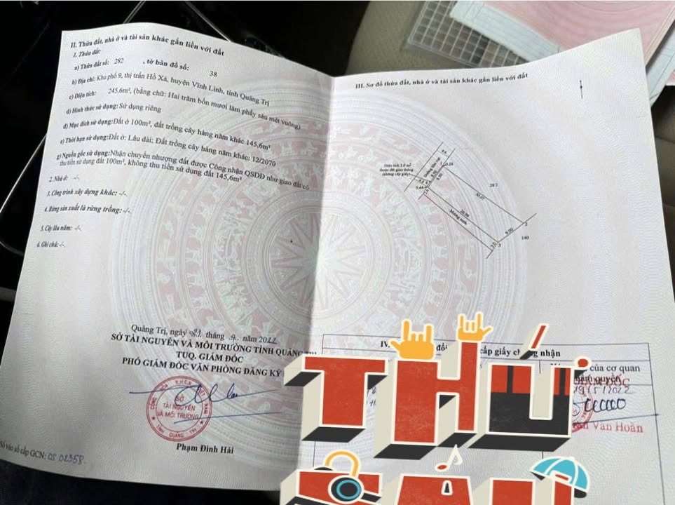 Đất nền Hồ Xá Vĩnh Linh 255m² giá 5 triệu - Đầu tư sinh lời ngay!