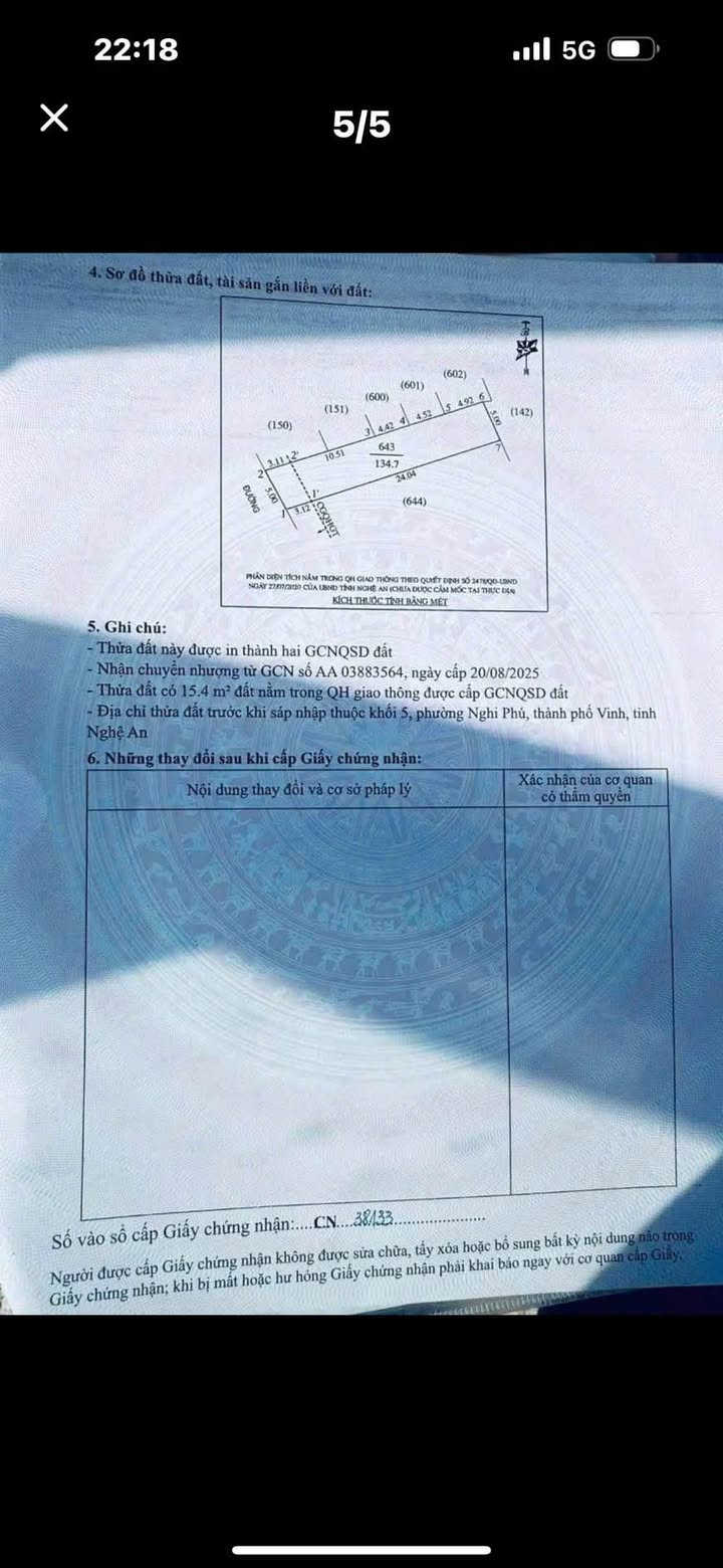 Bán đất Nghi Phú, Vinh 134.7m² - Hướng Tây Nam, giá thỏa thuận!