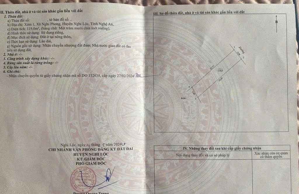 Bán lô đất Nghi Phong, Nghi Lộc 119m² giá 2.66 tỷ - Vị trí đắc địa gần ĐH Vinh!