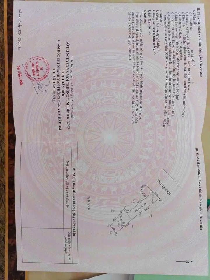 Đất thổ cư Thạnh Hội Tân Uyên 240m² giá 2.15 tỷ - Mặt tiền nhựa, nở hậu tuyệt đẹp!