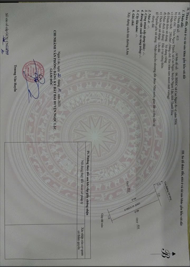 Đất nền xã Cao Ngọc, Ngọc Lặc, Thanh Hóa 280m² giá 252 triệu - Đầu tư sinh lời nhanh chóng!