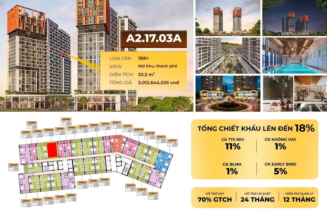 Căn hộ Cora Tower Đà Nẵng 53,2m² giá 2,5 tỷ - Tầng cao view đẹp