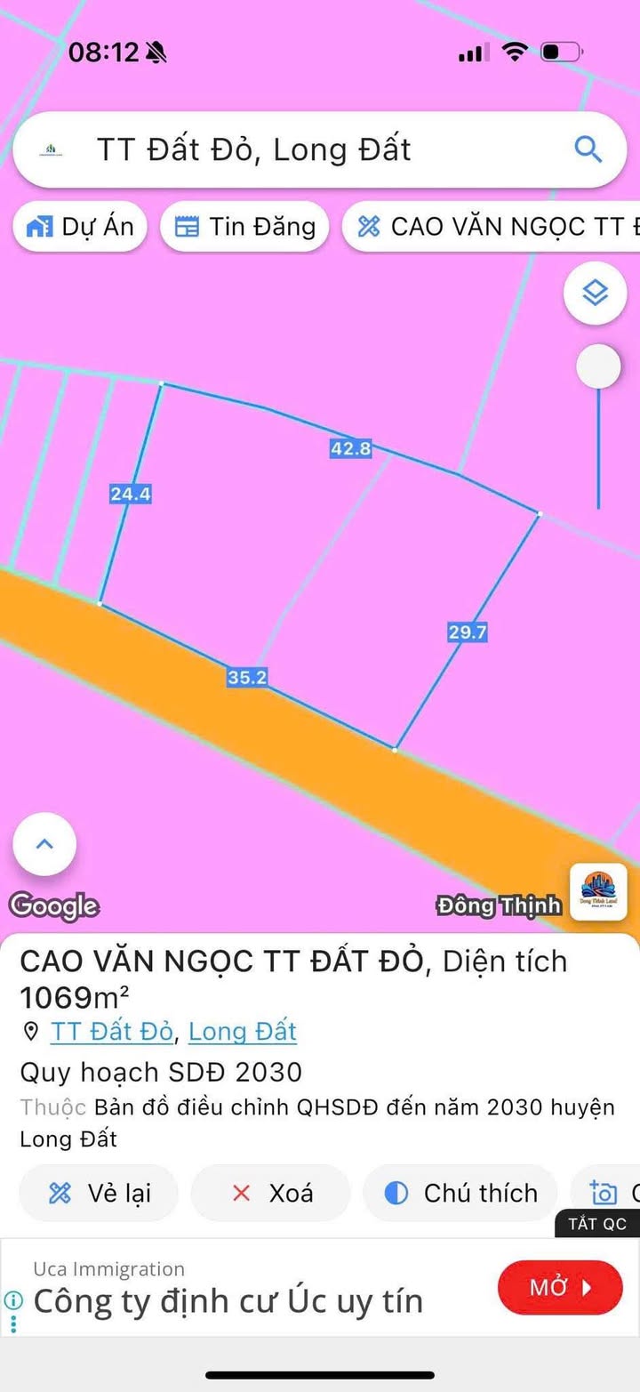Đất nền mặt tiền Cao Văn Ngọc Đất Đỏ 1060m² giá 5 tỷ - Đầu tư sinh lời ngay!