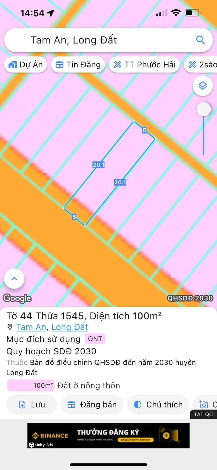 Đất thổ cư An Ngãi Long Điền 100m² giá 1.2 tỷ - Đầu tư sinh lời ngay!