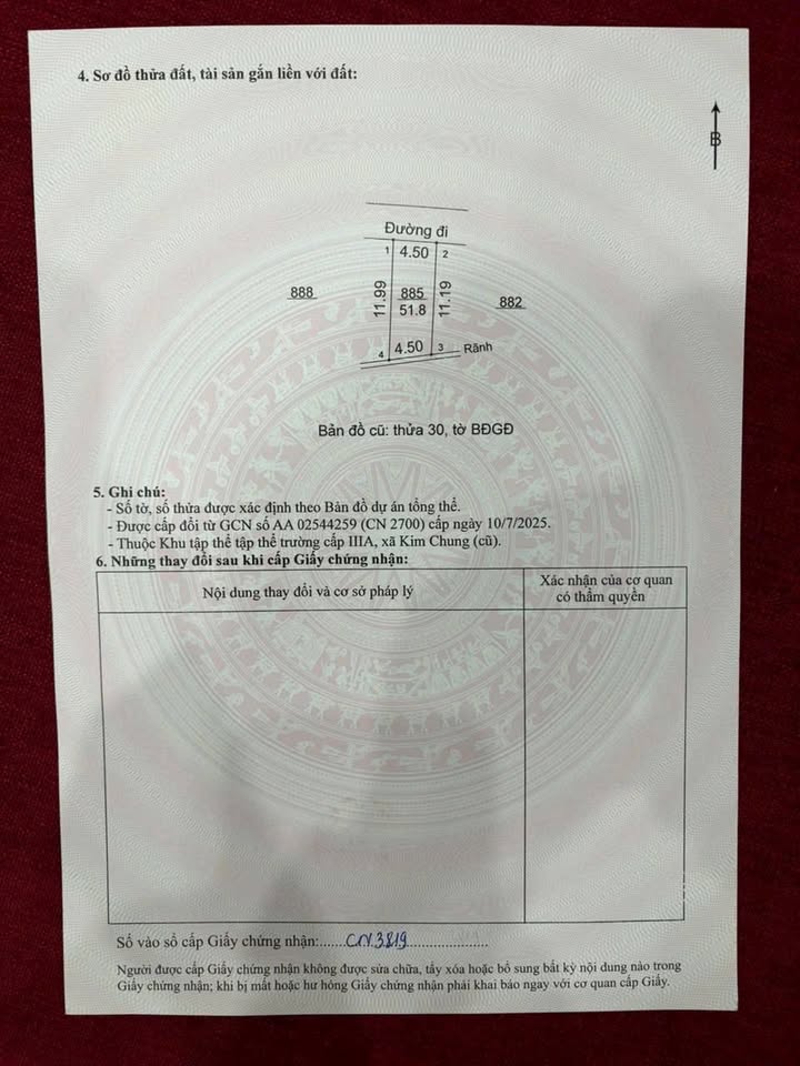 Đất Kim Chung Hoài Đức 51.8m² giá 6.338 tỷ - Chính chủ bán gấp!