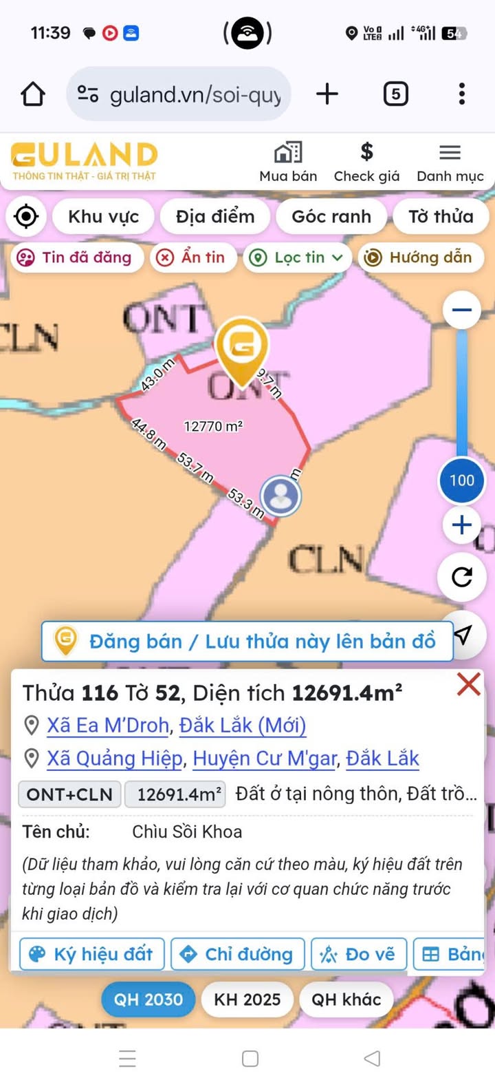 Đất nền Ea M'nang 4420m² giá 1.35 tỷ - Đầu tư sinh lời ngay!