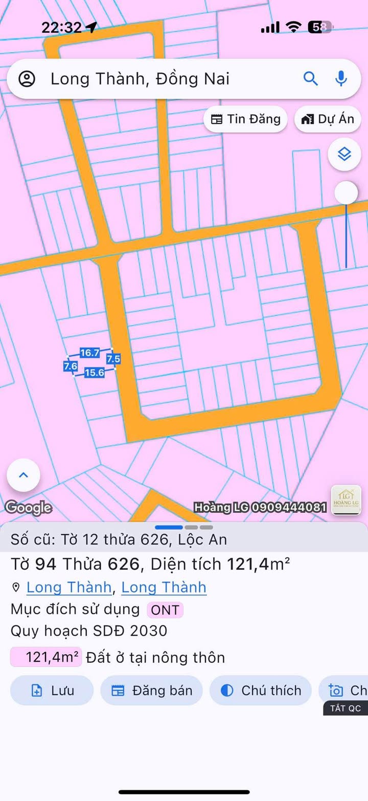 Đất nền liền kề Lộc An, Long Thành 119m² giá chỉ 1,5 tỷ - Sổ hồng riêng, xây dựng tự do!