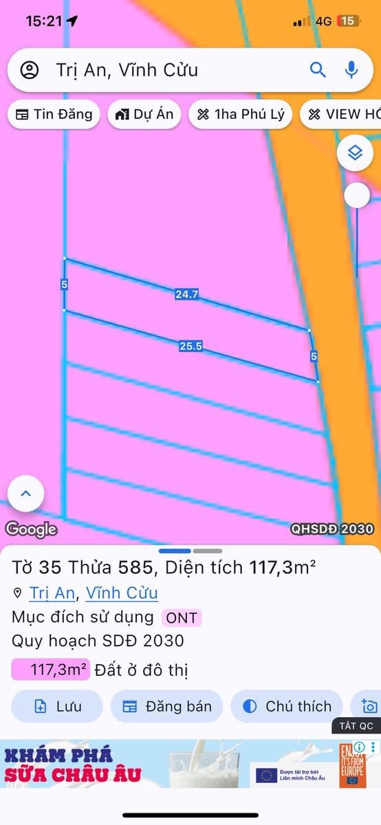 Đất thổ cư Vĩnh Cửu 125m² giá 990 triệu - Sổ đỏ chính chủ, đầu tư sinh lời!