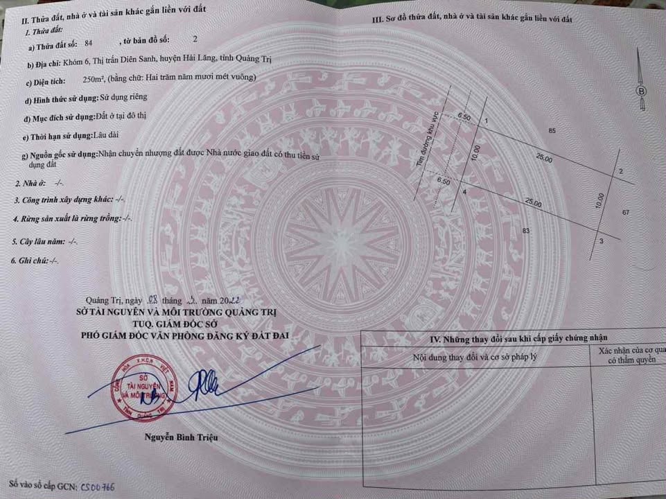 Đất nền mặt tiền Võ Thị Sáu, Hải Lăng, Quảng Trị 250m² - Cơ hội đầu tư hấp dẫn!