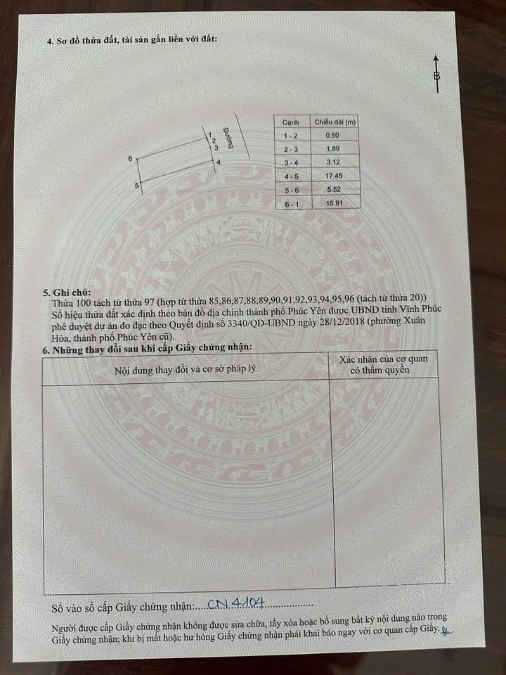 Đất nền tại phường Xuân Hòa, Phúc Yên, 94.7m² - Giá đầu tư hấp dẫn!