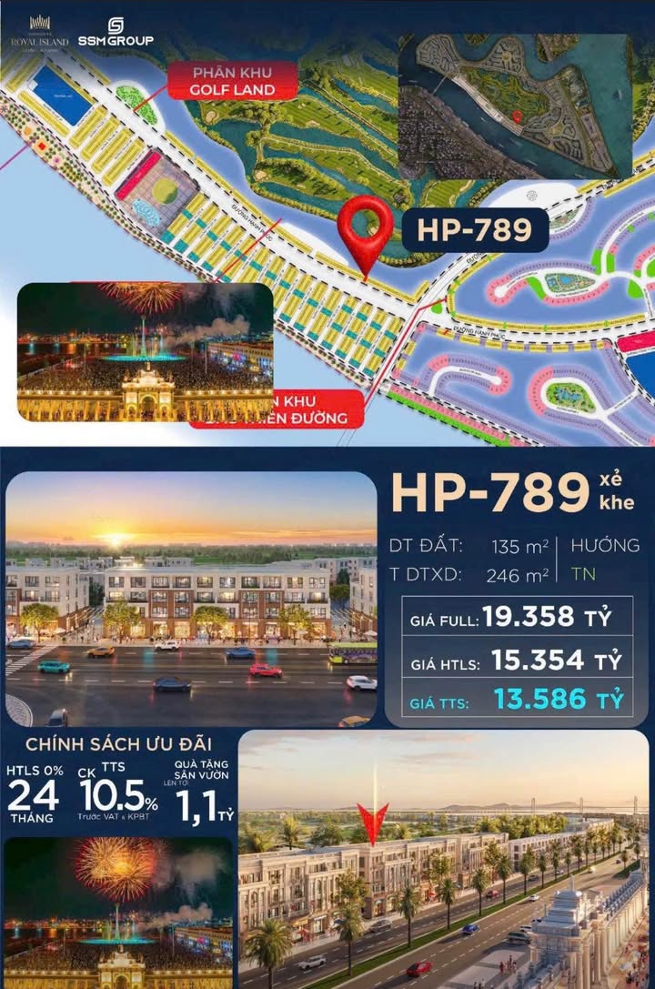 Shophouse Hạnh Phúc Thủy Nguyên 135m² giá từ 13.5 tỷ - Vị trí đắc địa gần quảng trường