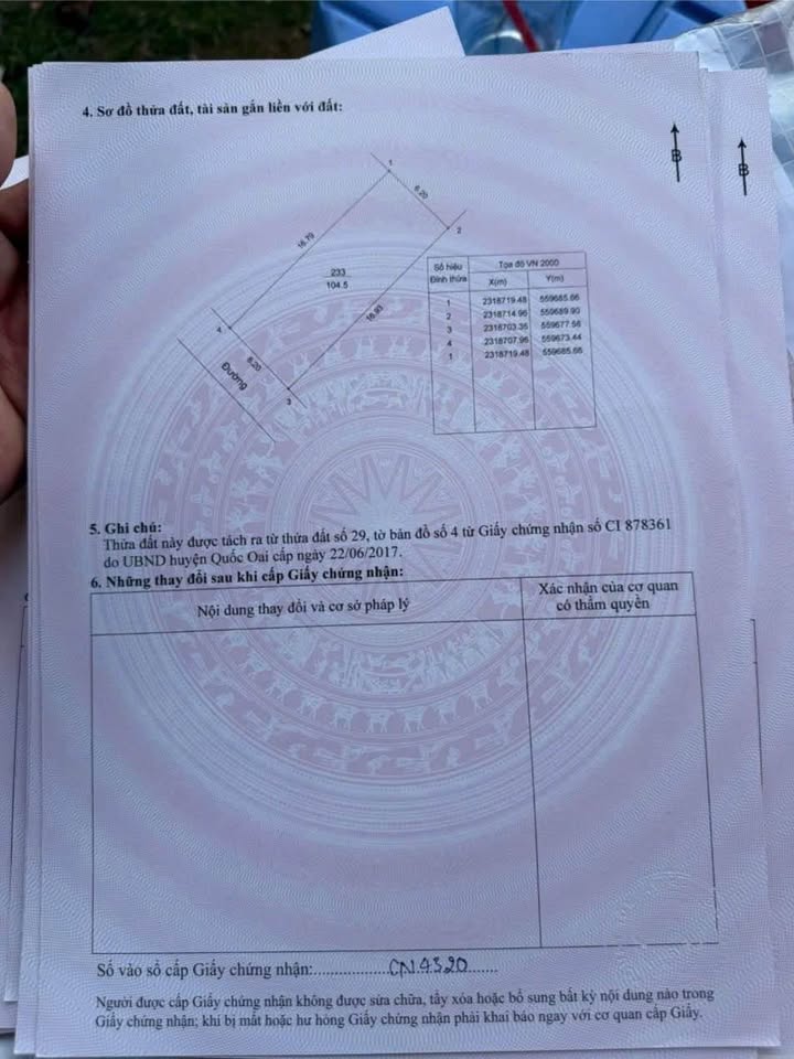 Đất nền Hòa Thạch Quốc Oai 104.5m² giá 2 tỷ - Vị trí trung tâm, ô tô vào tận nơi!