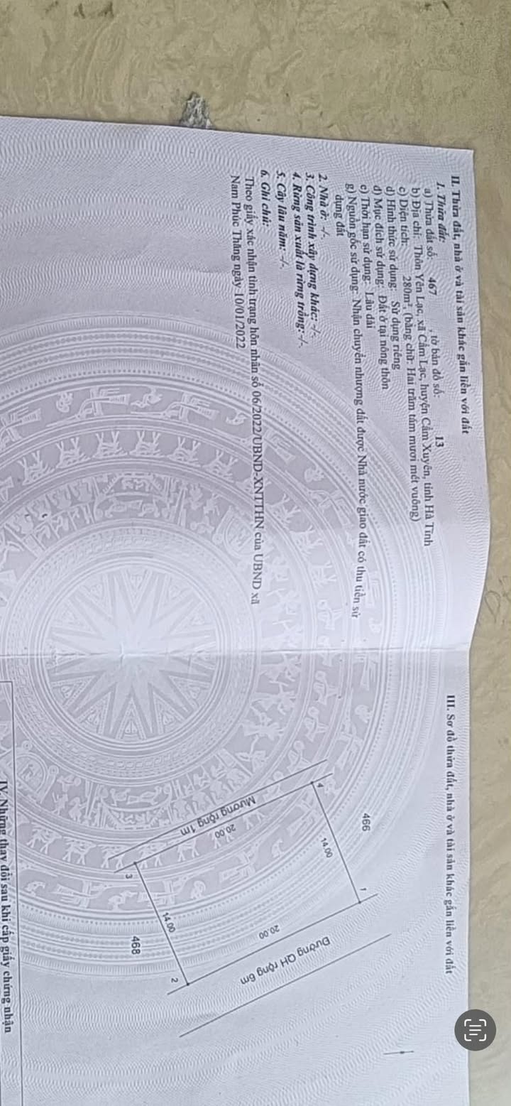 Đất nền Cẩm Lạc, Cẩm Xuyên 280m² - Đầu tư sinh lời, vị trí đẹp!