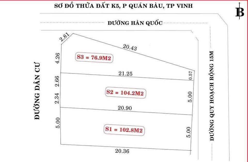 Đất nền Vinh 284m² giá thỏa thuận - Giao thông thuận tiện, an ninh tốt!