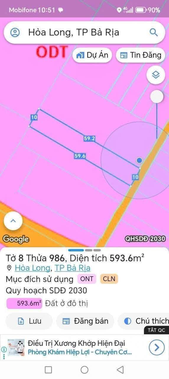 Đất biệt thự Hòa Long, Bà Rịa 600m² giá 2.5 tỷ - Sổ hồng riêng, vị trí đẹp!