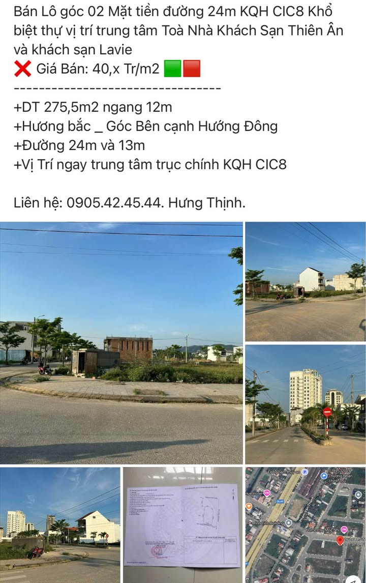 Đất nền Thủy Dương 275m² giá 11.019 tỷ - Lô góc 02 mặt tiền đắc địa!