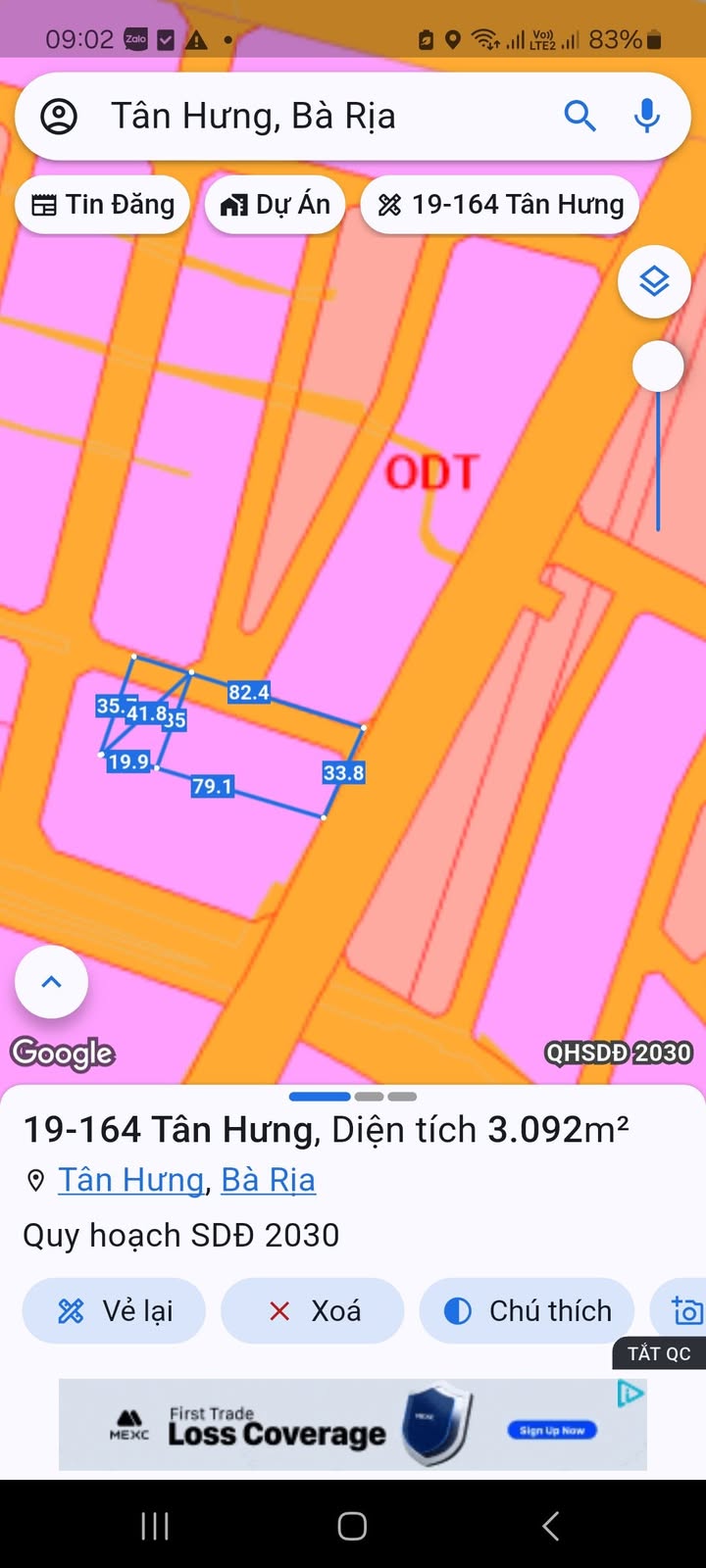 Đất nền Bà Rịa 2818m² giá 13 tỷ - Mặt tiền đường Nguyễn Hữu Cảnh