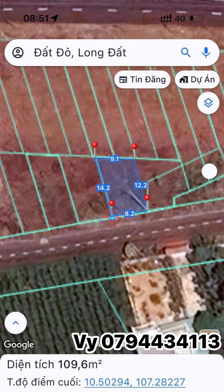 Đất thổ cư 96m² Đường CMT8, Đất Đỏ - Giá tốt, thương lượng ngay!