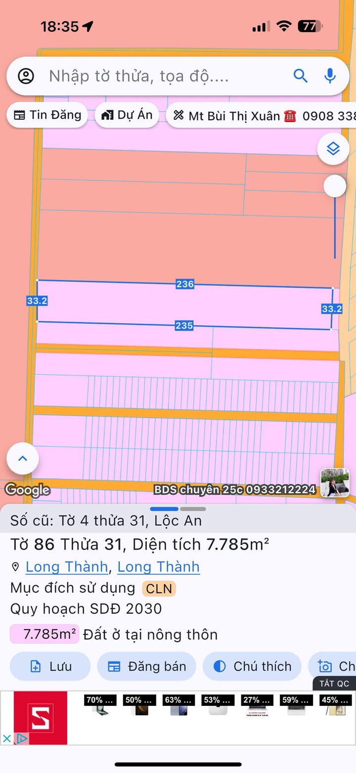 Đất nền Lộc An Long Thành 800m² giá 2.88 tỷ - Cơ hội đầu tư sinh lời!