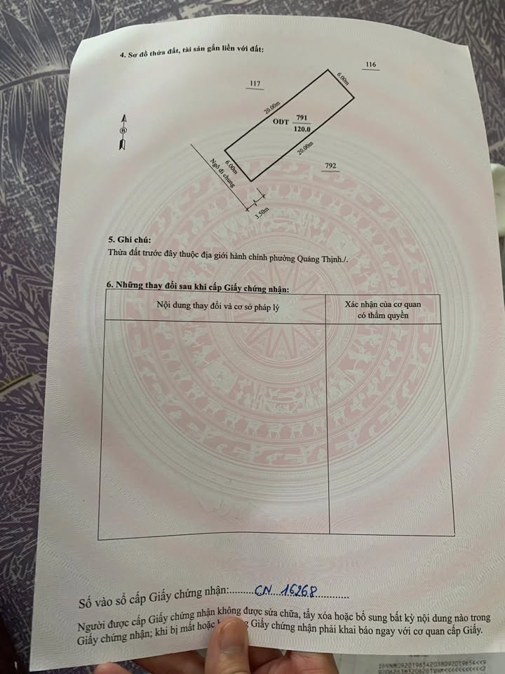 Đất nền 120m² tại Quảng Thịnh - Mặt tiền 6m - Giá đầu tư chỉ 1 tỷ!