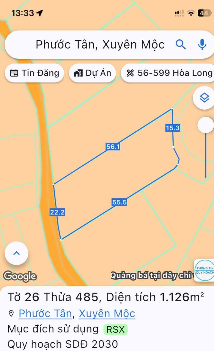 Đất nền 1126m² Tân Trung, Xuyên Mộc chỉ 950 triệu - Sổ đỏ chính chủ!