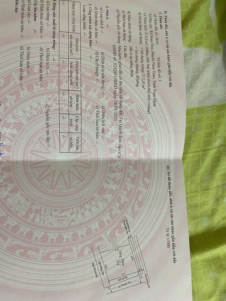 Đất nền xã Nam Hoa, Nam Trực, Nam Định 212m² giá 1.6 tỷ - Đầu tư sinh lời ngay!