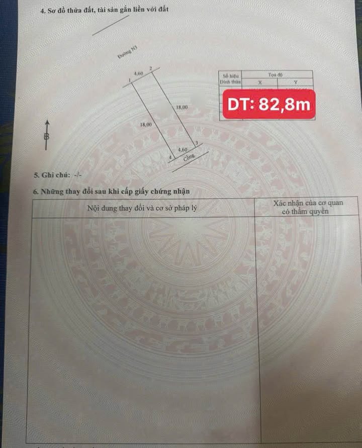 Đất nền 82,8m² tại KDC mới Trường An, Vĩnh Long - Giá chỉ 1,3 tỷ VND