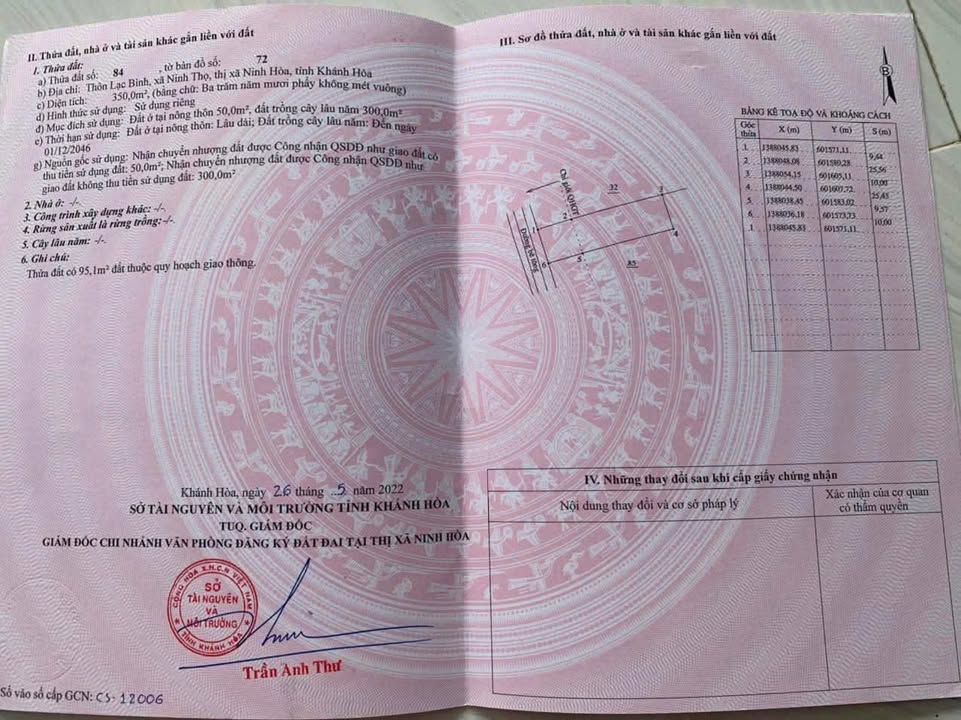 Đất Nền Ninh Thọ 350m² giá 1.65 tỷ - Vị trí đẹp, ô tô vào tận nơi!