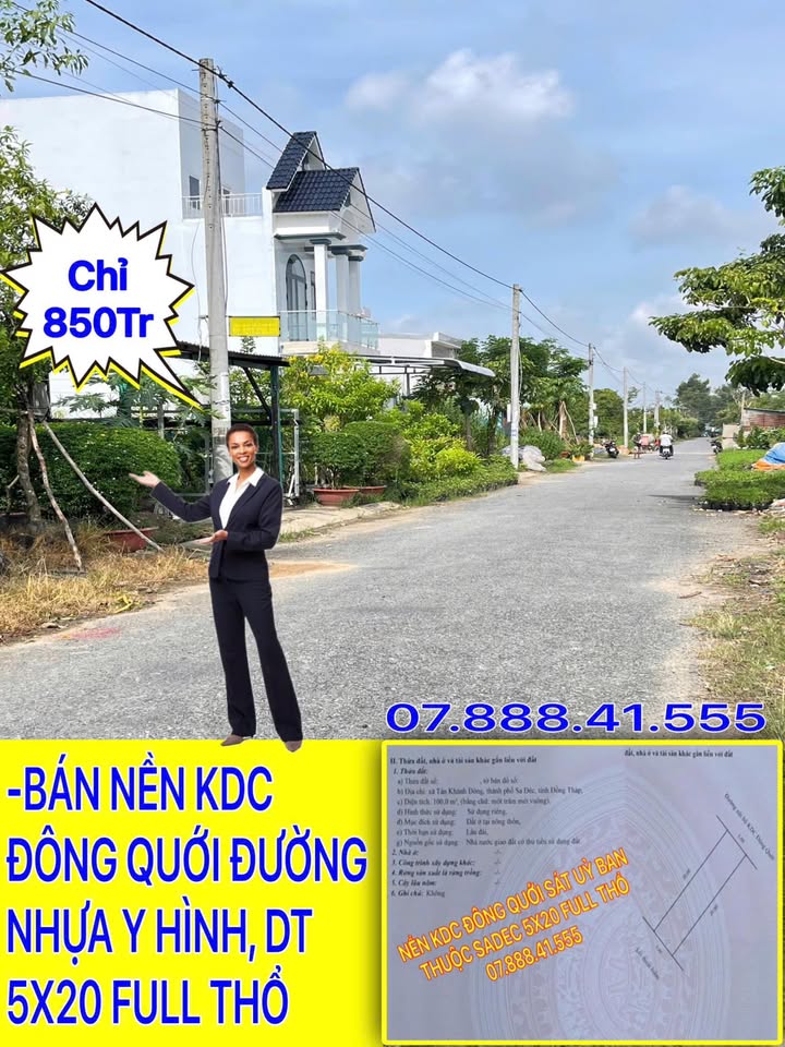 Đất nền Tân Khánh Đông 100m² giá 850 triệu - Không gian sống lý tưởng!