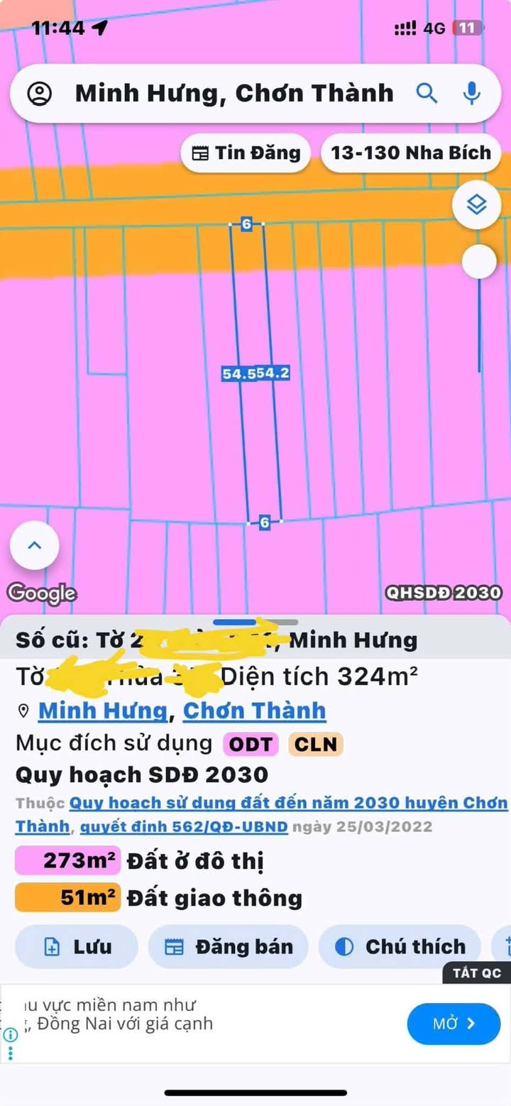 Nhà riêng ấp 1 Minh Hưng, 330m² giá chỉ 1.65 tỷ - Bán gấp trong tuần!