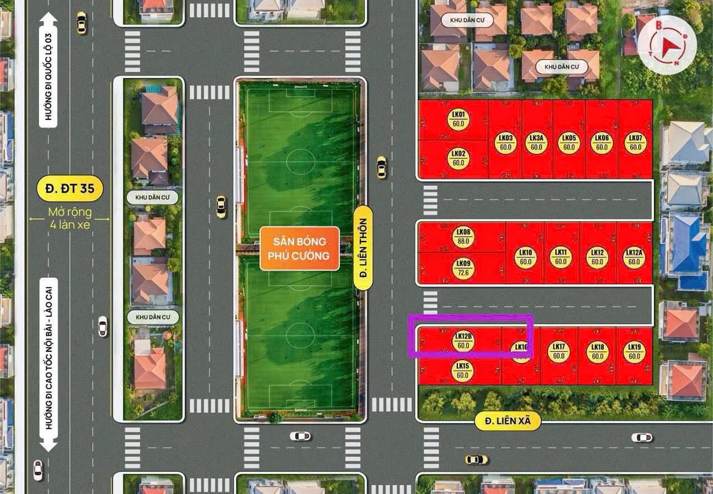 Đất thổ cư lô góc 60m² tại Phú Cường, Sóc Sơn - Giá chỉ 1 tỷ!