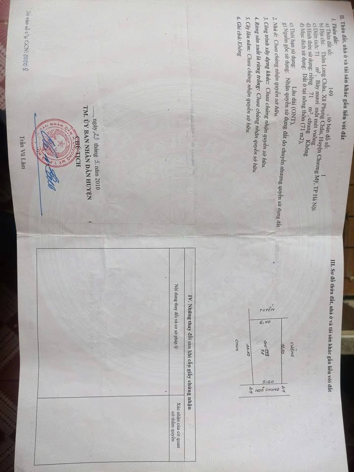 Đất nền thôn Long Châu, Chương Mỹ 71m² giá 3 tỷ - Cơ hội đầu tư tuyệt vời!