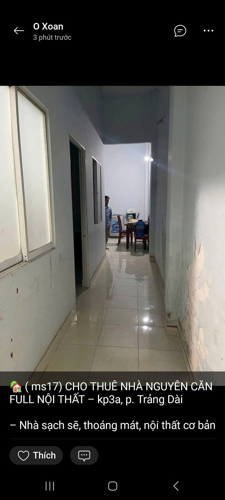 Nhà nguyên căn cho thuê tại Trảng Dài 2PN giá 3 triệu - Full nội thất, sạch sẽ và thoáng mát!