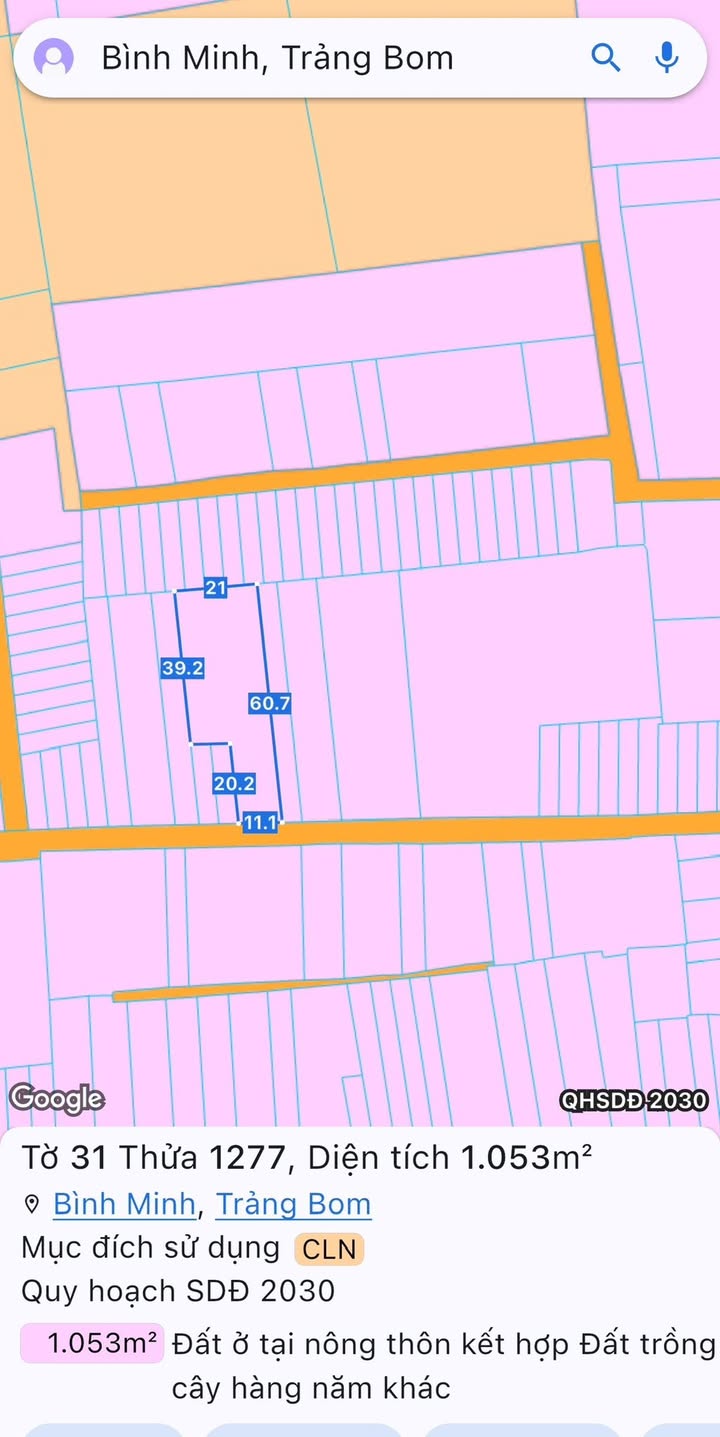 Đất nền 1350m² tại Xã Bình Minh, Đồng Nai - Giá chỉ 4 tỷ, đầu tư sinh lời!