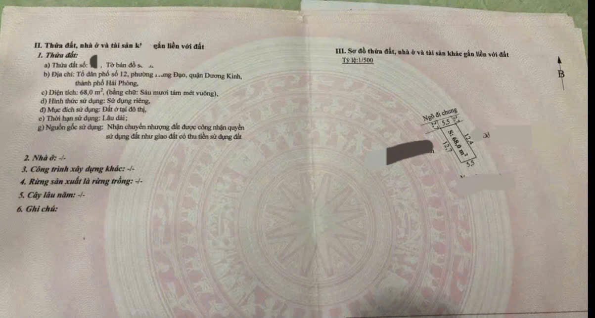 Bán lô đất đẹp tại Tiểu Trà, Hưng Đạo 68m² - Vị trí siêu đẹp, pháp lý rõ ràng!