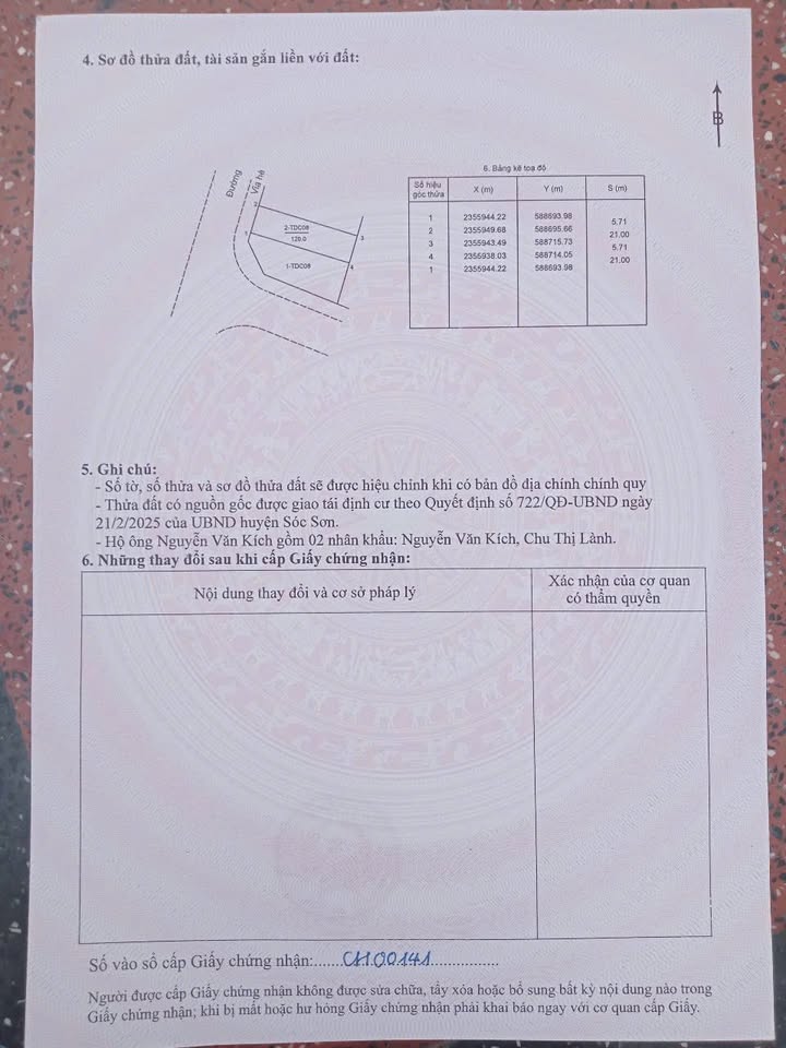 Đất nền khu tái định cư Ninh Liệt, Hồng Kỳ, Sóc Sơn 120m² giá 3.6 tỷ - Cơ hội đầu tư hấp dẫn!