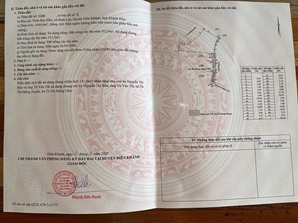 Đất vườn Suối Hiệp, Diên Khánh 912m² giá 1.399 tỷ - Cơ hội đầu tư tuyệt vời!